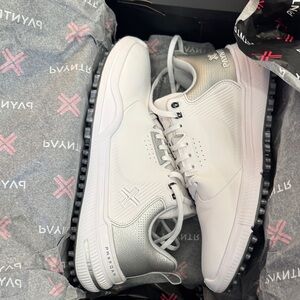 Payntr  White and Silver Golf Sneakers